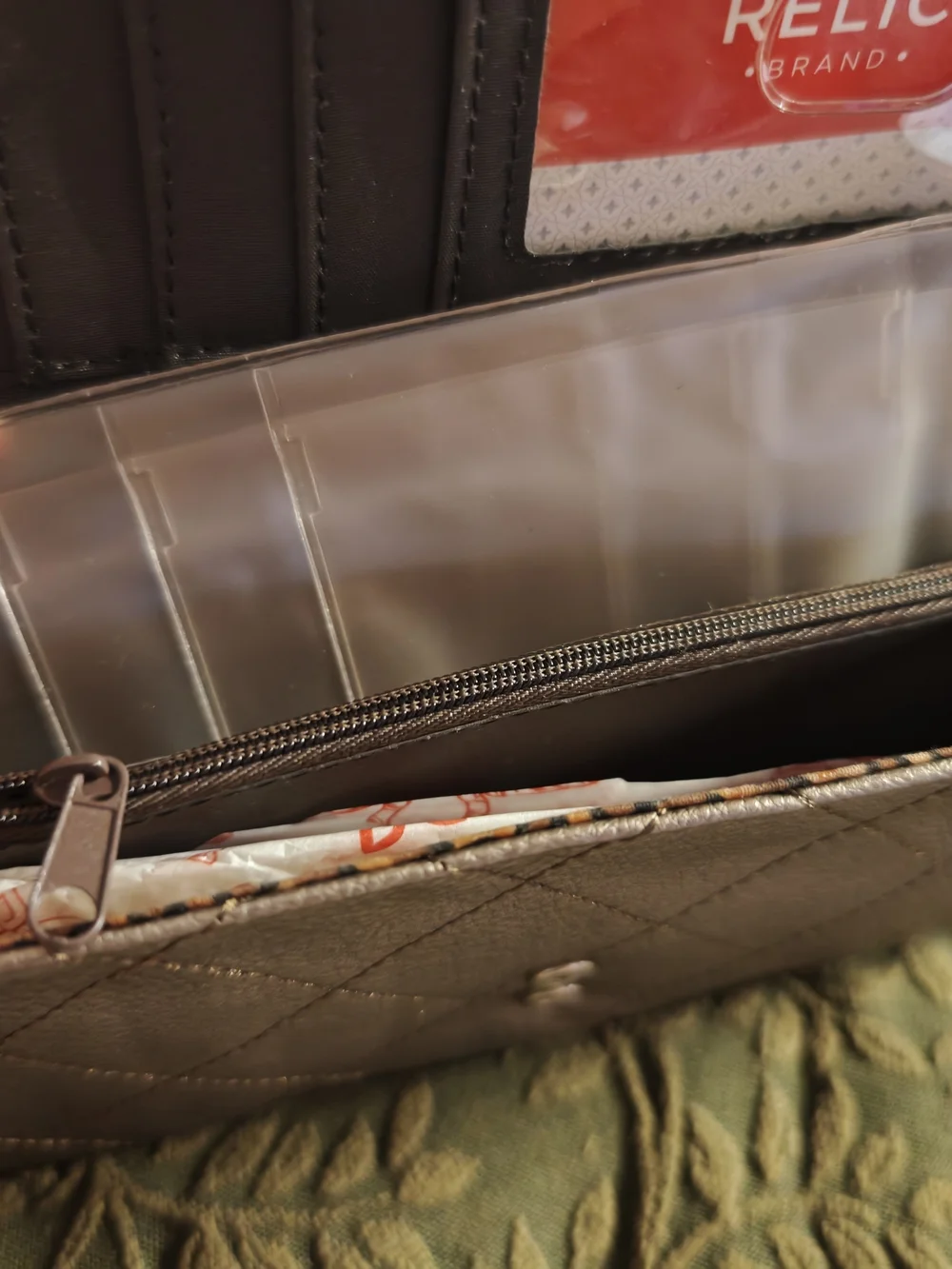 Relic Women's Metallic Silver Clutch Wallet